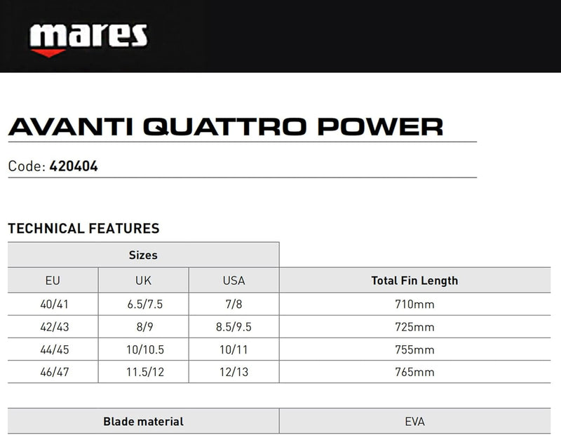 Mares Fins Avanti 4 Power Sf Flossen 42 Tarnung, 42 Tarnung