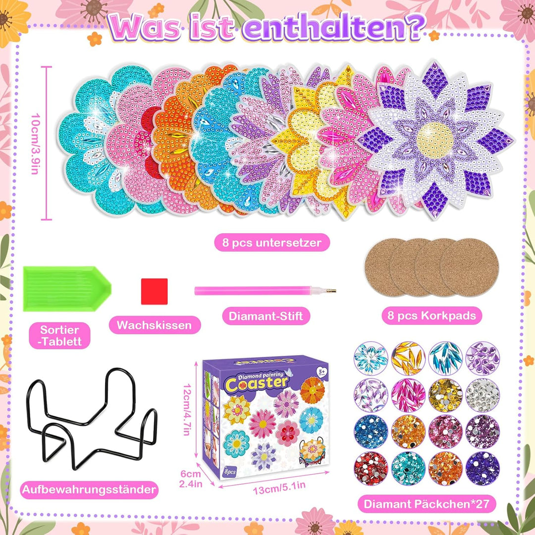 Basteln Mädchen 8 9 10 7 Jahre: Geschenke für Mädchen 7 8 9 10 11 Jahre Diamond Painting Kinder Blum