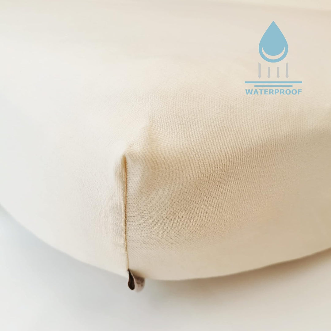 ÜneeQbaby 100% wasserdichter Matratzenschoner, voll ausgestattetes Bettlaken - Bio-Baumwolle, GOTS,