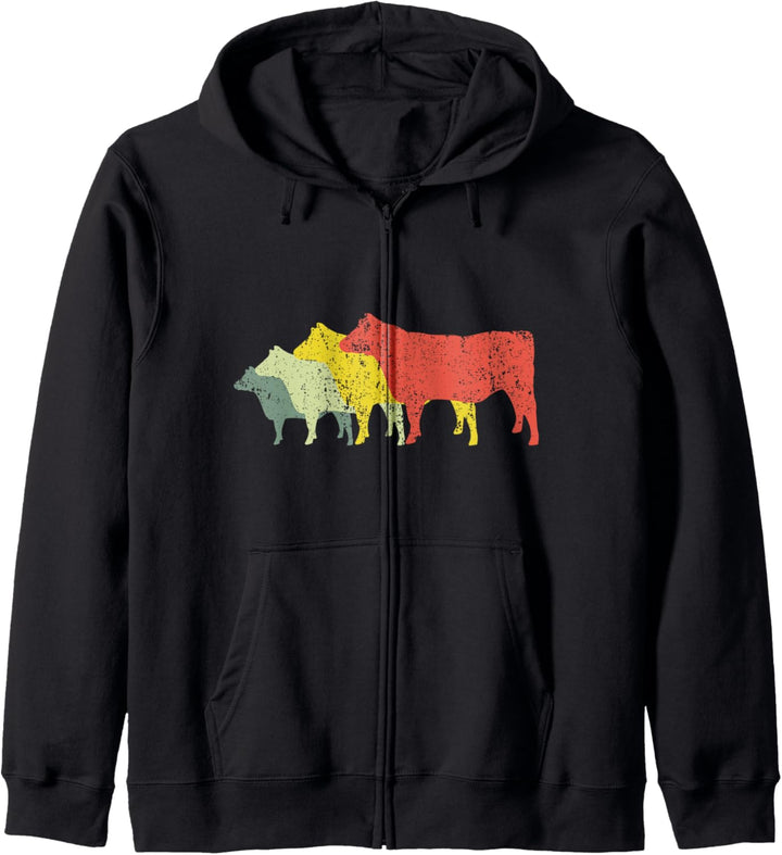 Cow Mom & Dad Silhouette – Rinder Vintage Gürtel Galloway Kapuzenjacke