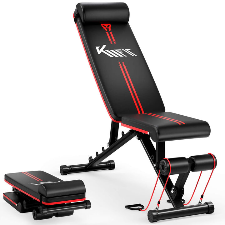 KM Fit klappbare Hantelbank Multifunktion Training Fitness Bank | 6-fach verstellbare Rückenlehne |