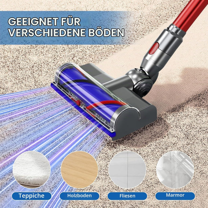 Bürste kompatibel für Dyson V7, V8, V10, V11, V15, Bürste mit 4-LED-Leuchten, Bürste mit 2 Ersatzrol
