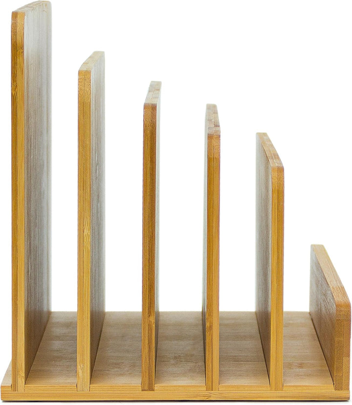 Relaxdays Dokumentenhalter Bambus, 5 Fächer, Prospekte, Zeitschriften, Briefablage, HBT: ca. 23 x 24