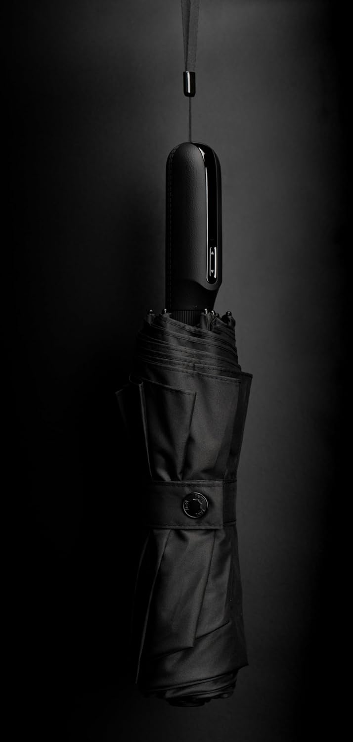 FARE elektrischer Taschenschirm eBrella (schwarz) - aussergewöhnlicher Regenschirm mit elektrischem