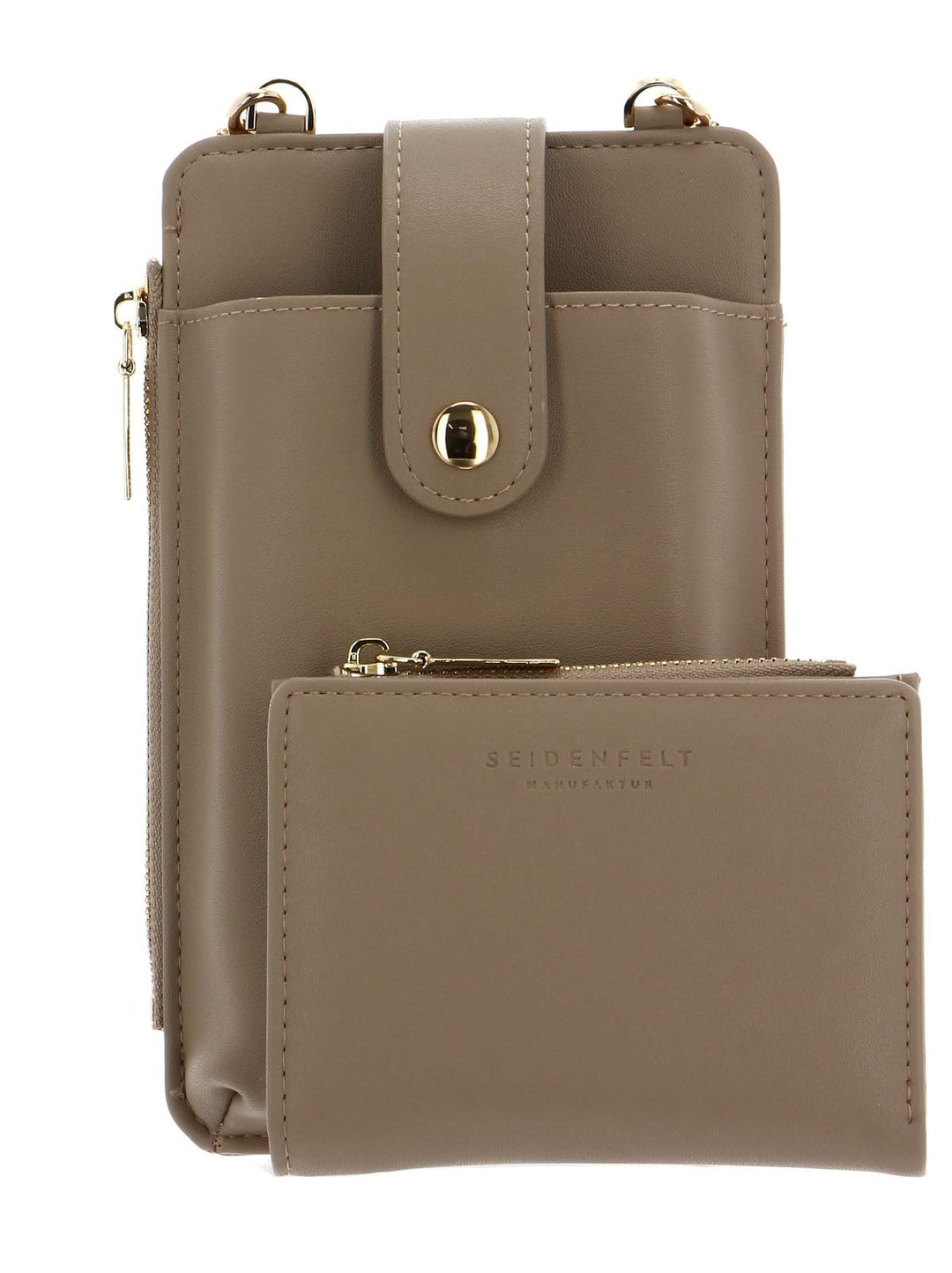 Seidenfelt Medja - Handytasche 18 cm cream/gold
