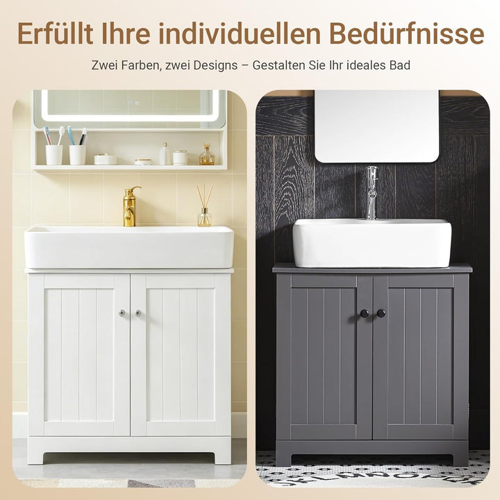 SoBuy BZR18-DG Waschbeckenunterschrank Badschrank Waschtisch Unterschrank Badmöbel dunkelgrau BHT ca