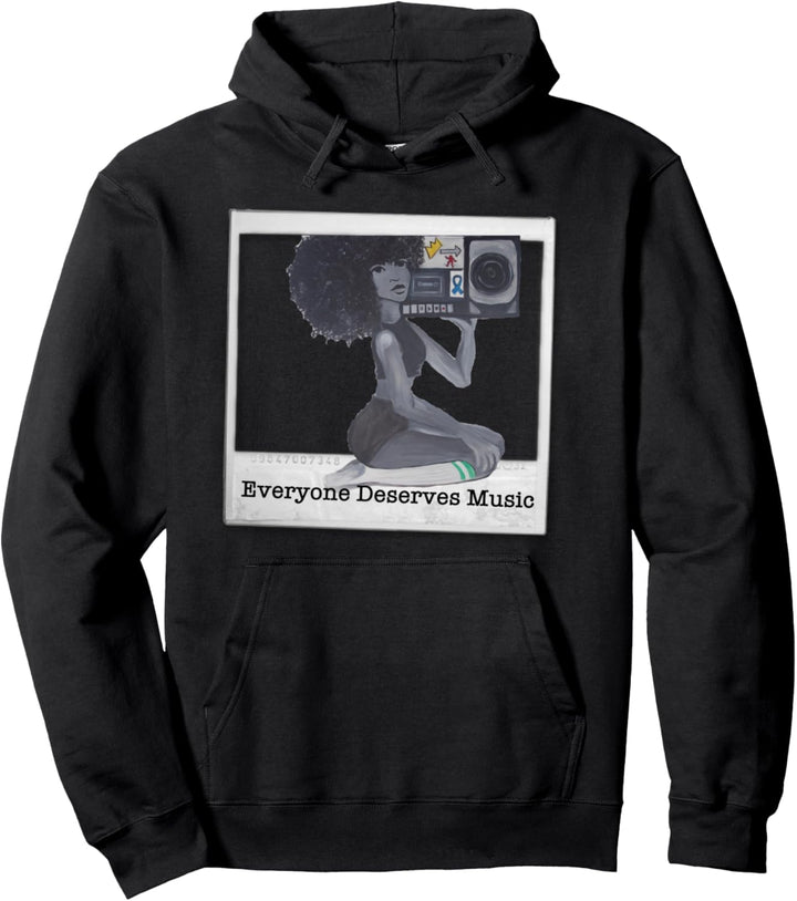 Cool chick with boombox radio Pullover Hoodie