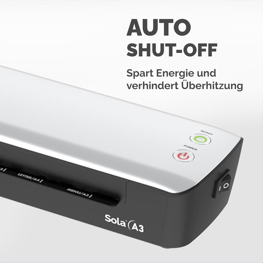 Fellowes Laminiergerät A3 Sola und Laminierfolien A4 Premium Bundle für Zuhause & Homeoffice bis 125