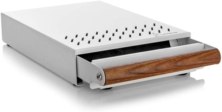 Abklopfbehälter "mini" Sudschublade Abschlagkasten Knockbox für Siebträger Kaffeesatz - weiss mit Ho