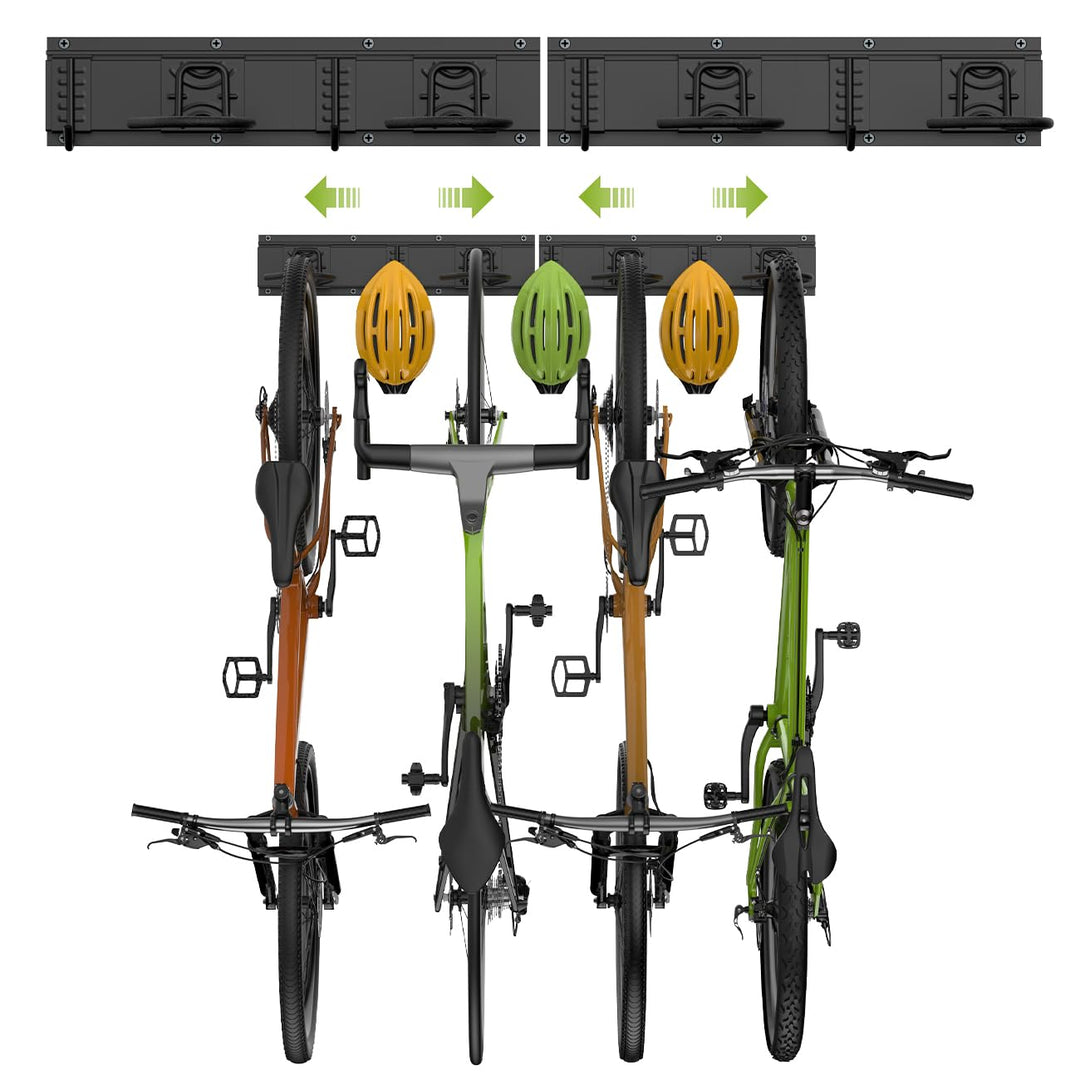 Housolution Fahrrad Wandhalterung 32 Zoll für 4 Fahrräder + 3 Helme, bis zu 300 Pfund, Robust Fahrra