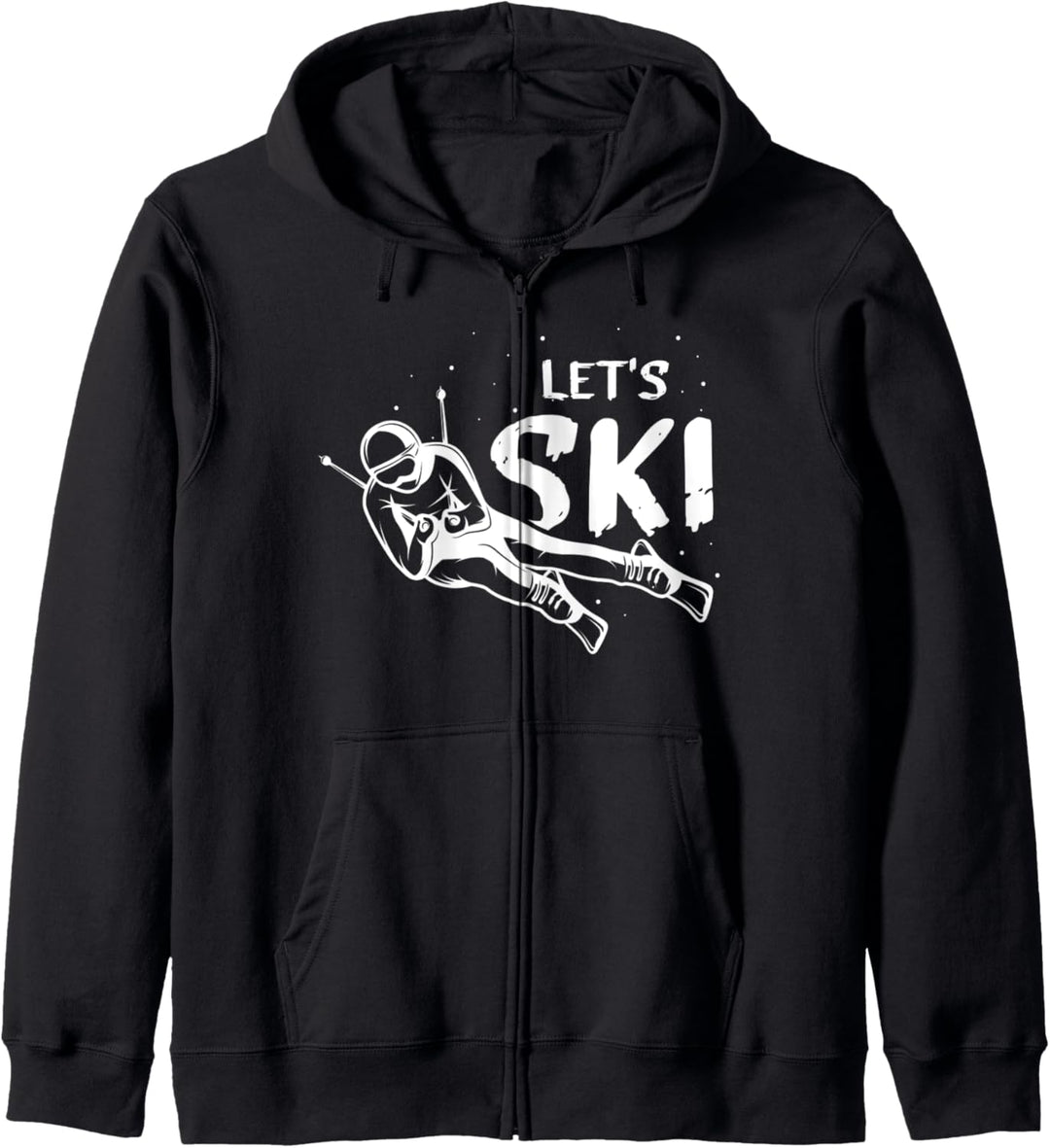 Skifahrer Mit Dem Spruch Let´s Ski Motiv für einen Skifahrer Kapuzenjacke