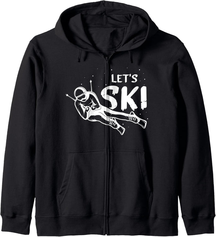 Skifahrer Mit Dem Spruch Let´s Ski Motiv für einen Skifahrer Kapuzenjacke