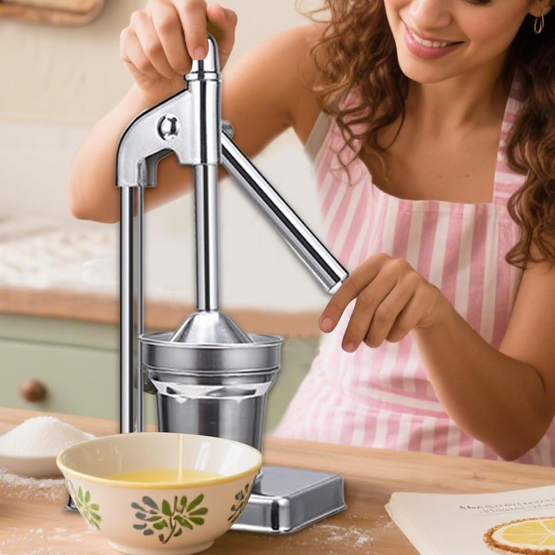Cast Iron Juicer - Hand Juicer Squeezer, Extra-Large Commercial Grade Manual, Stainless Steel Commer