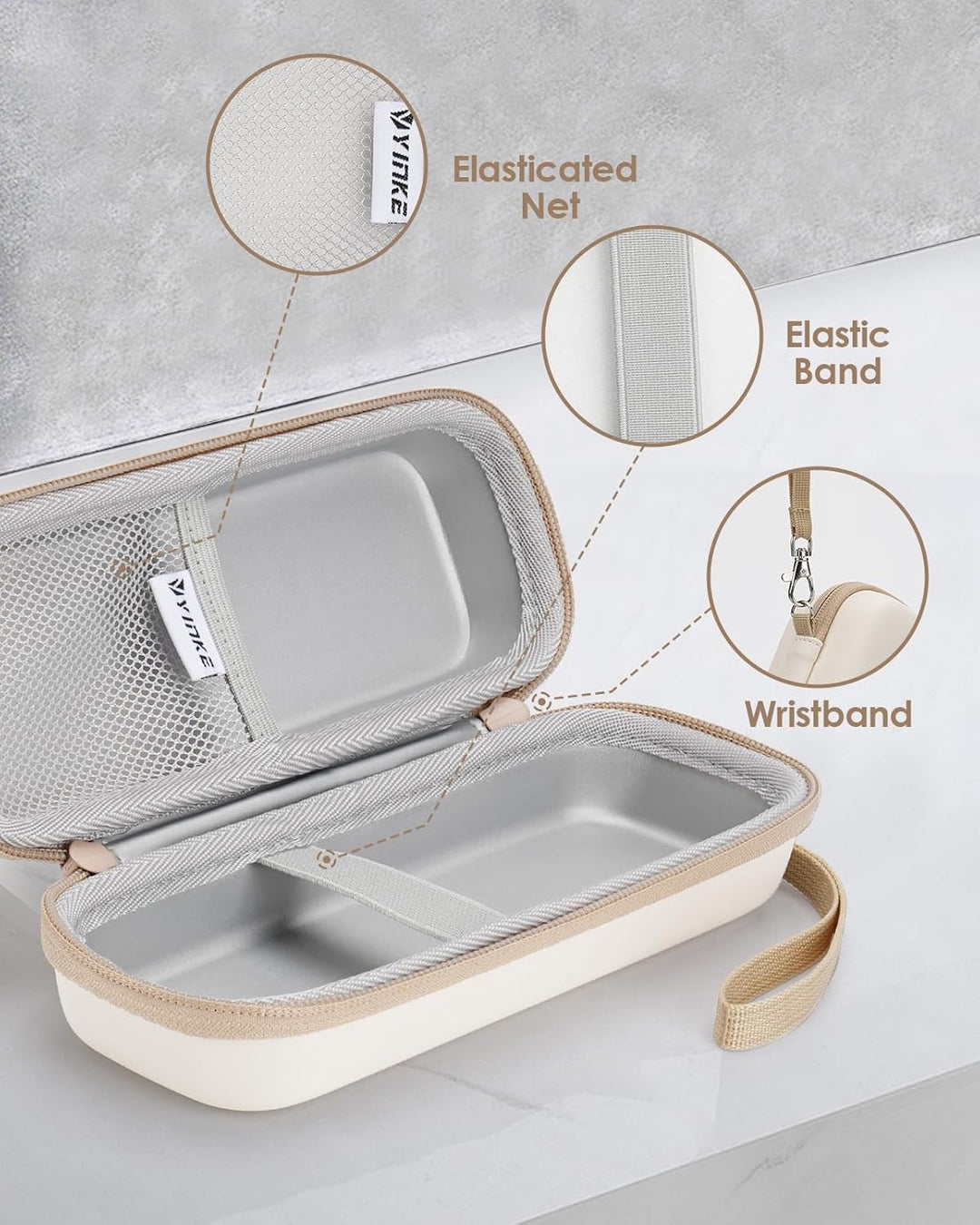 Yinke Harter Reisen Tasche mit Anhangsspeicher Tasche für Hybrid-Elektrotrimmer und -Rasierer, wasse