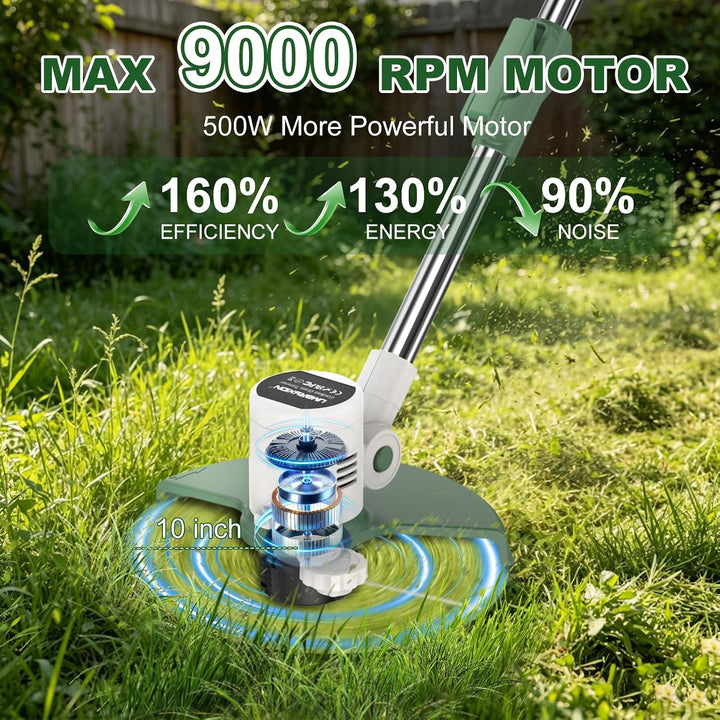 Akku Rasentrimmer 21V, 3-in-1 Rasentrimmer, Kantenschneider &amp; Gartenreiniger, 4000mAh Hochleistungsa