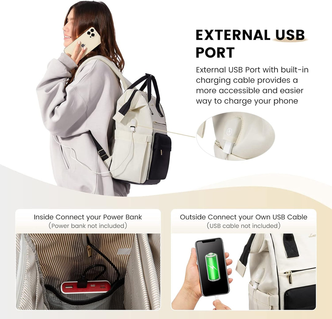 LOVEVOOK Backpack Women Handtasche 2 in 1 Wasserdichter Notebook Handgepäck Reiserucksack mit 15,6 Z