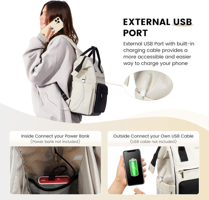LOVEVOOK Backpack Women Handtasche 2 in 1 Wasserdichter Notebook Handgepäck Reiserucksack mit 15,6 Z