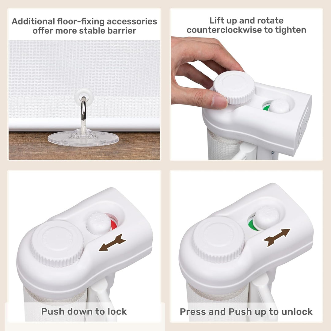 HollyHOME Treppenschutzgitter Ausziehbar 0-300cm,Türschutzgitter Extra Breit, Einhandbedienung, Sich