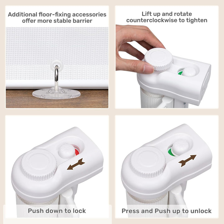 HollyHOME Treppenschutzgitter Ausziehbar 0-300cm,Türschutzgitter Extra Breit, Einhandbedienung, Sich
