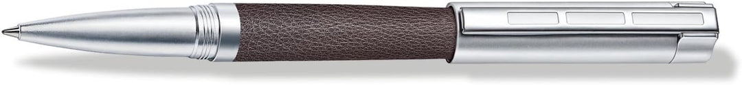 STAEDTLER Initium Corium Tintenroller, braunes Leder, M, schwarz, Made in Germany, mit edler Geschen