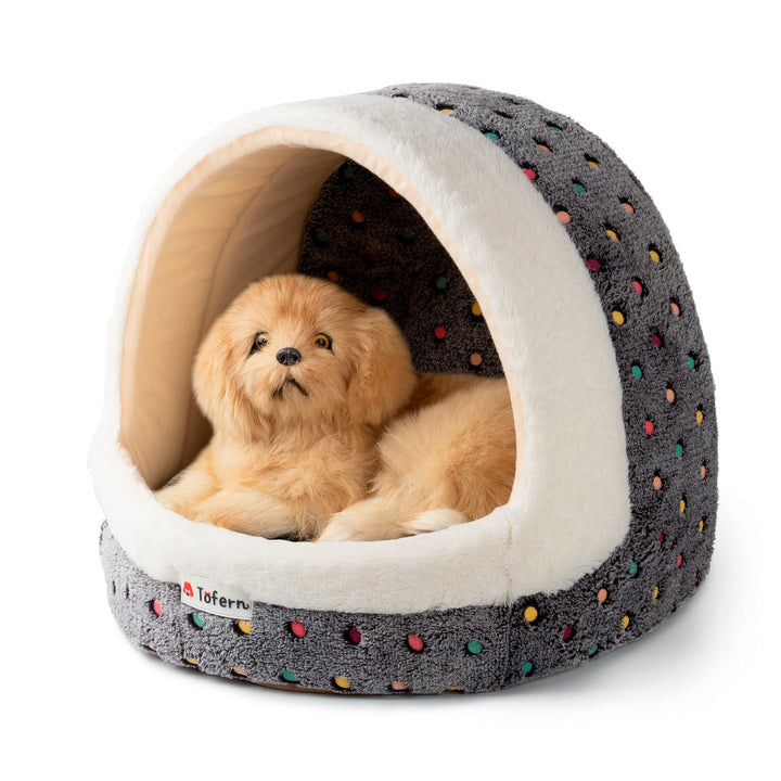 Tofern Hundehöhle Hundehütte Hundebett Hundehaus Weich Warm Hundebett&Katzenbett, Waschbar, Schön Pu