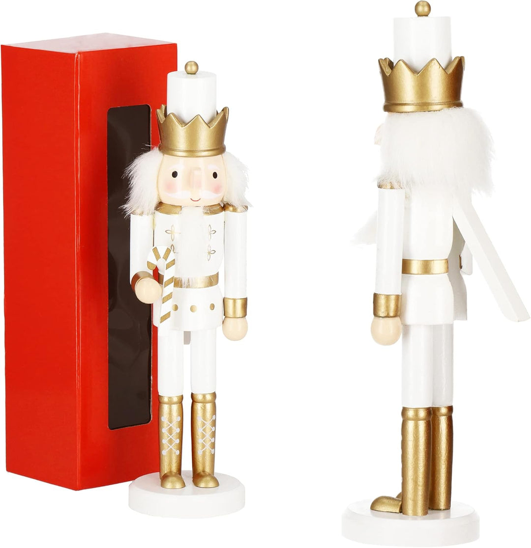 SPRINGOS Dekofigur Nussknacker Figur aus Holz König mit Krone 30,5 cm Weihnachtsdekoration Holzfigur