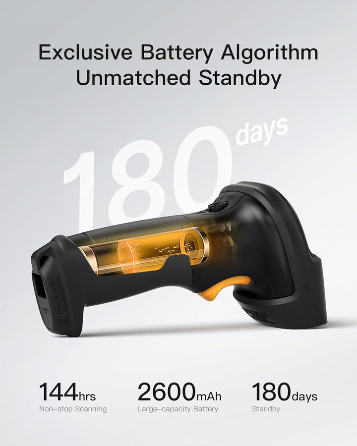 Inateck Wireless Barcode Scanner 2.4 GHz, 35 m Reichweite, automatisches schnelles und präzises Scan