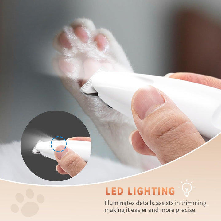 2026 New Pet Präzisionstrimmer, Hundepfotentrimmer mit LED-Licht, geräuscharm, IP68 wasserdicht, Dua