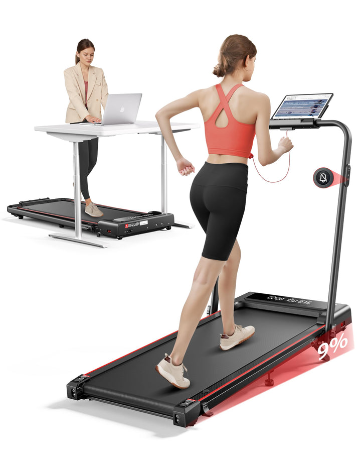 Laufband für Zuhause mit Neigung, 4 IN 1 Walking Pad, 12km/h Klappbar Laufband mit Steigung, 2.5HP U