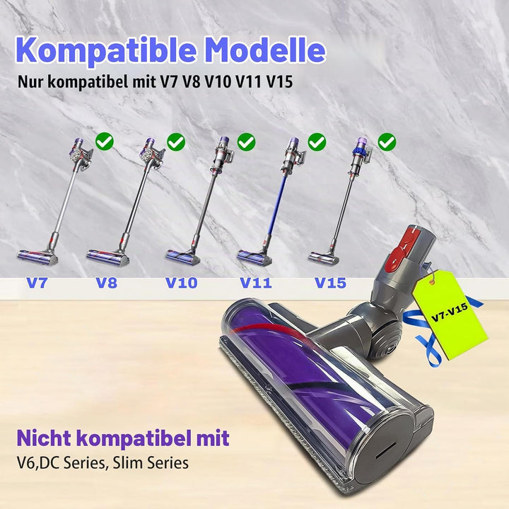 Bürste für Dyson V7 V8 V10 V11 V15 DirektantriebsbüRste Der Bürstenkopf Des Staubsaugers VerfüGt üBe