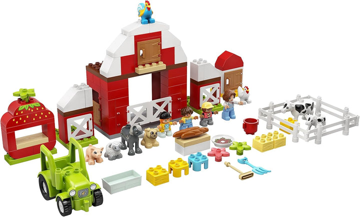 LEGO 10952 DUPLO Scheune, Traktor und Tierpflege Kleinkinder Spielzeug ab 2 Jahren mit Figuren: Pfer