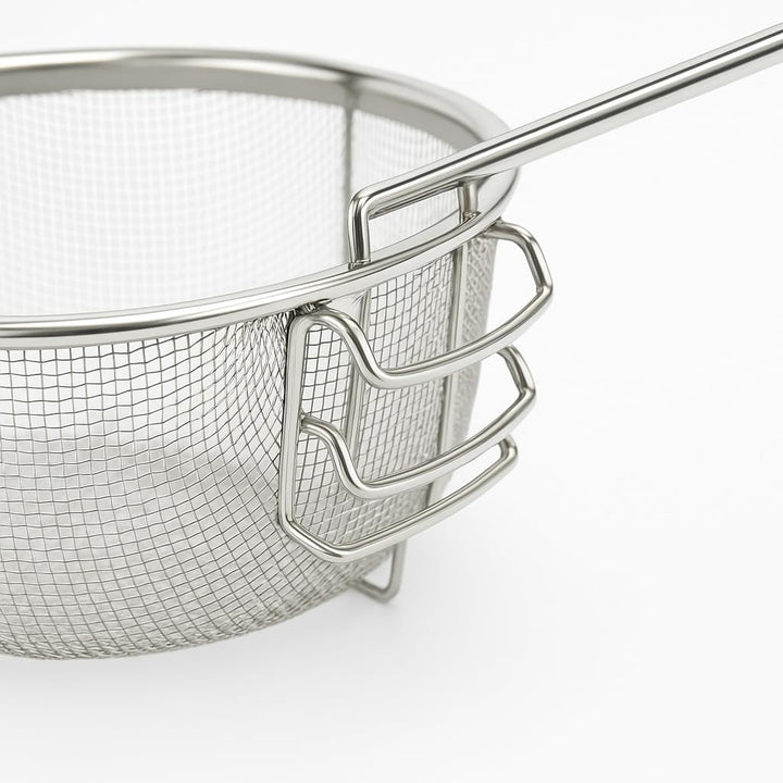 Frisierkorb mit Klappbarem Griff und Haken für die Pfanne - Runder Fritteusekorb - Edelstahl - 23 cm