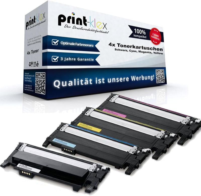 4X Print-Klex Tonerkartuschen kompatibel für Samsung Xpress C430 C430Series C430W C480 CLT-K404 CLT-