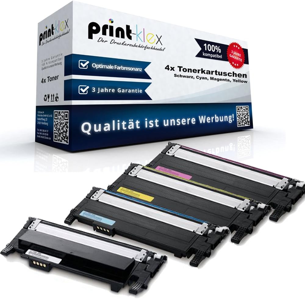 4X Print-Klex Tonerkartuschen kompatibel für Samsung CLP-360 CLP-360N CLP-360ND CLP-365 CLP-365W CLX