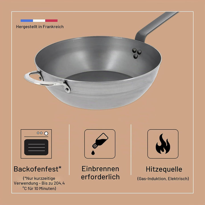De Buyer - Bauernpfanne MINERAL B aus Eisenstahl - mit Gegengriff - 32 cm Durchmesser - 5614.32