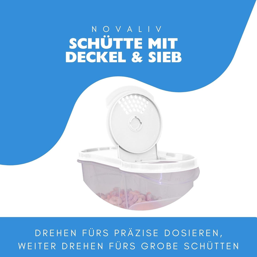 Novaliv Schüttdosen 12er SET Vorratsdose zum Streuen 2,4 Liter - Masse (LxBxH): 22 x 21 x 8,5 cm - D