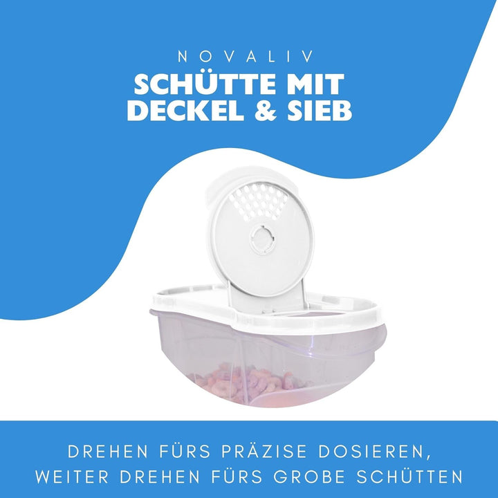 Novaliv Schüttdosen 12er SET Vorratsdose zum Streuen 2,4 Liter - Masse (LxBxH): 22 x 21 x 8,5 cm - D