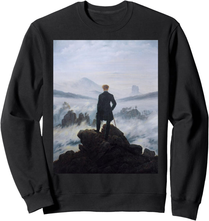 Wanderer über dem Nebelmeer Caspar Friedrich Gemälde Tee Sweatshirt