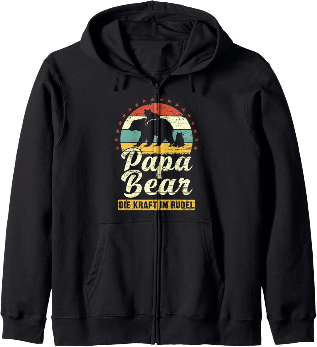 Papa Bear, 2 Bären-Welpen, Papa 2 Kinder, Vatertag, Bär Kapuzenjacke