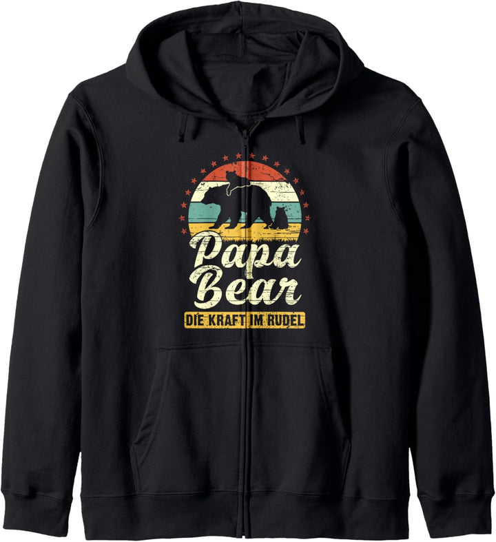Papa Bear, 2 Bären-Welpen, Papa 2 Kinder, Vatertag, Bär Kapuzenjacke