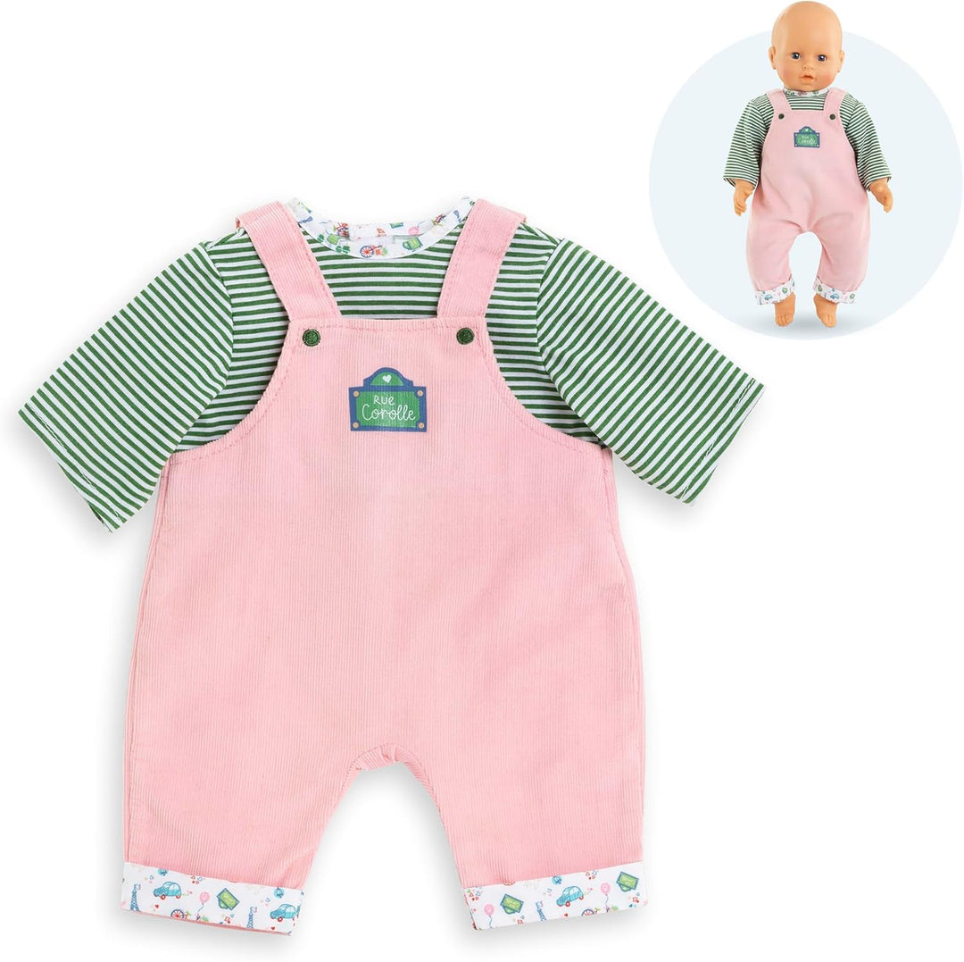 Corolle Mon Grand Poupon Shirt und Latzhose, Paris, für alle 42cm Babypuppen, ab 2 Jahren