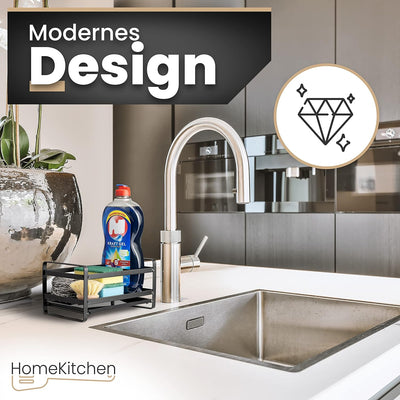 HomeKitchen® Premium Spülbecken Organizer aus rostfreiem Edelstahl für Aufbewahrung von Küchenutensi