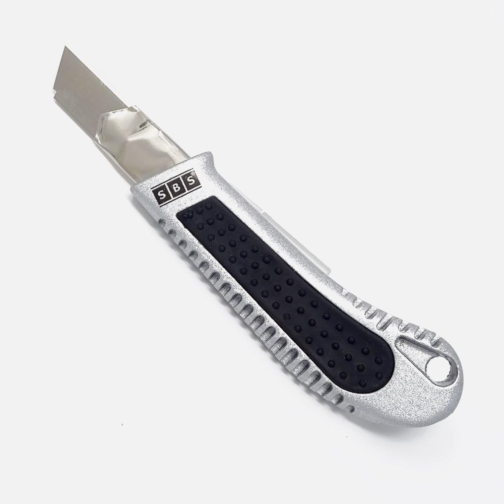 SBS Alu Profi Cuttermesser | mit 18 mm Abbrechklinge | 10 Stück | Teppichmesser Kartonmesser