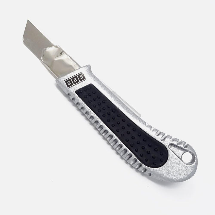 SBS Alu Profi Cuttermesser | mit 18 mm Abbrechklinge | 10 Stück | Teppichmesser Kartonmesser