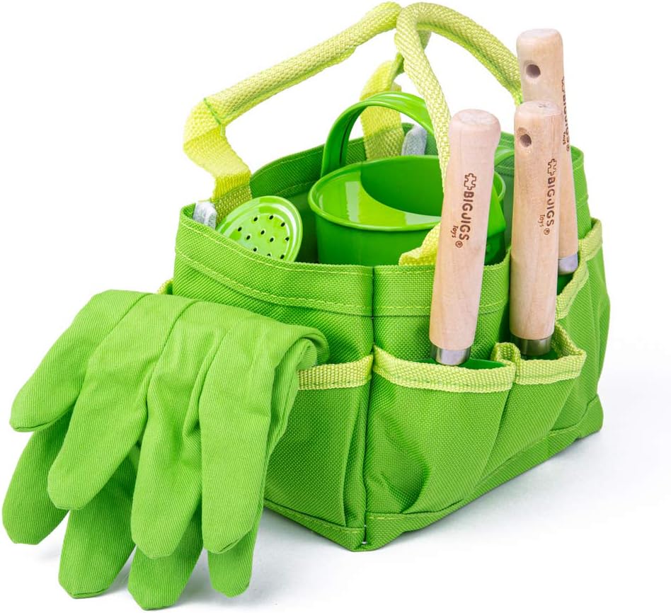 Bigjigs Toys Kleine Tragetasche mit Gartenwerkzeugen