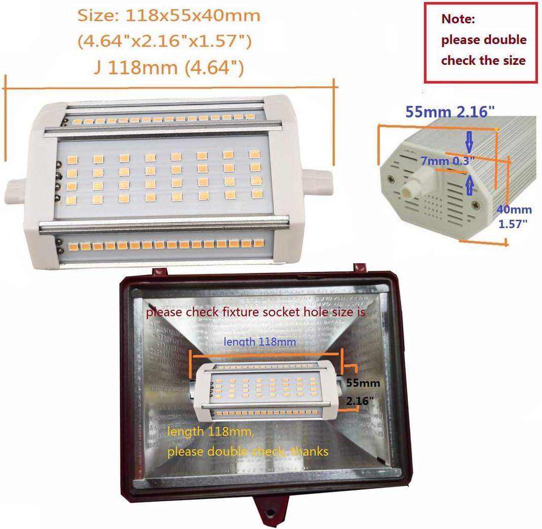 QLEE R7s Dimmbare Glühbirne J118 LED 118 mm 30W Äquivalent 300 W Halogen Glühlampe Warmes Licht 3000