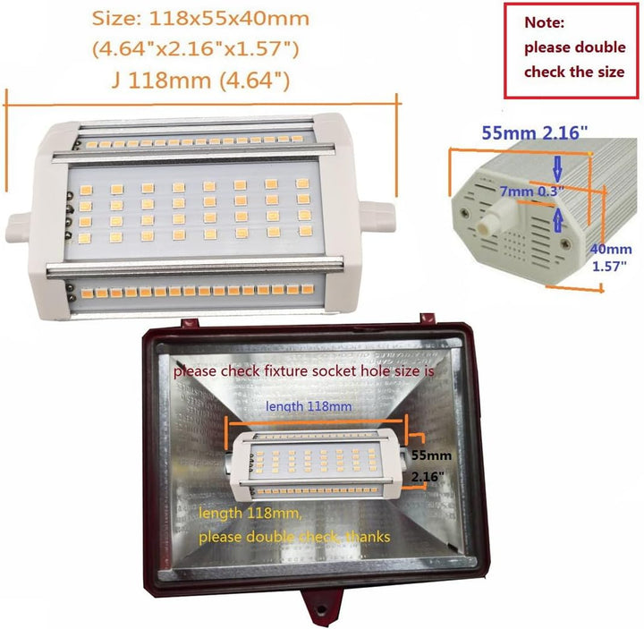 QLEE R7s Dimmbare Glühbirne J118 LED 118 mm 30W Äquivalent 300 W Halogen Glühlampe Warmes Licht 3000