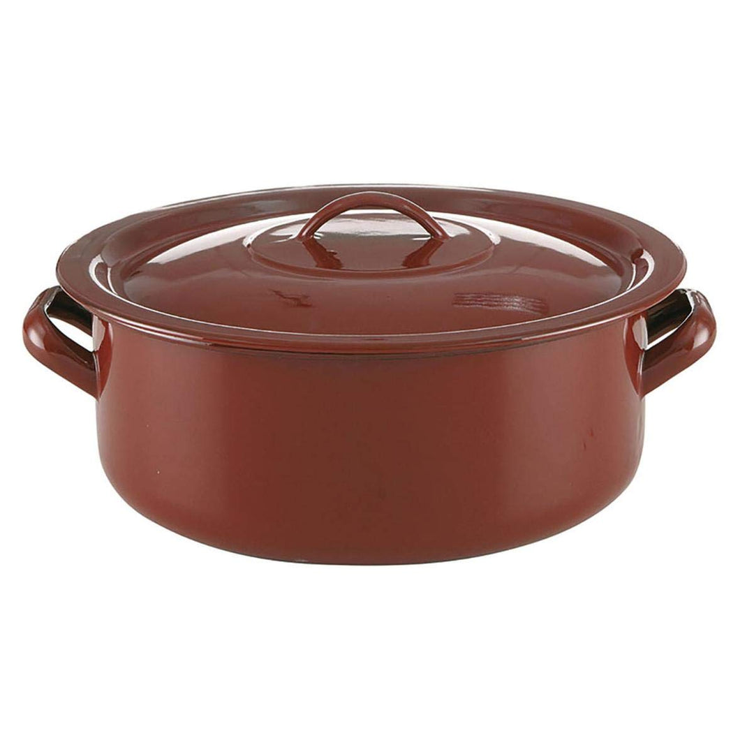 Quid Classico Emaille-Topf aus emailliertem Stahl, 32 cm, 10,5 l, Braun, 32 cm