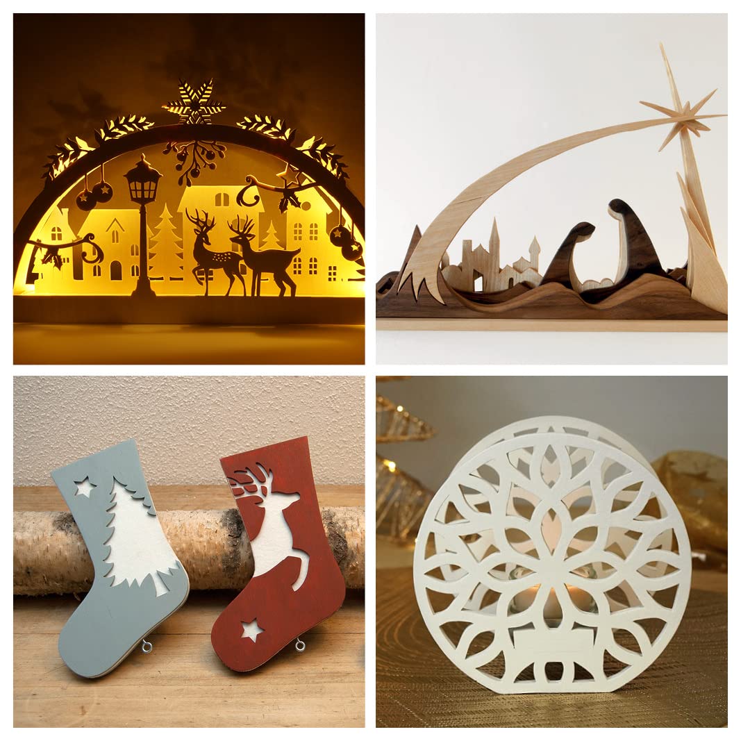 FEINSCHNITTkreativ Best-of-Weihnachten – 24 festliche Ideen zum Sägen | Moderne Laubsägevorlagen für