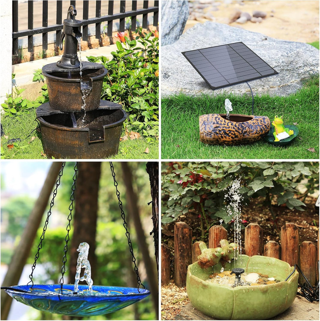 AISITIN Solar Springbrunnen für Aussen, DIY Solarbrunnen Solarwasserbrunnen Solar Teichpumpe Solar F